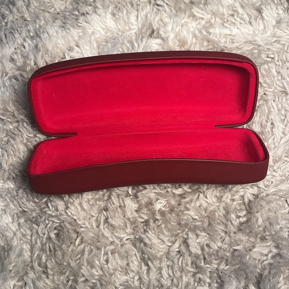 Ray-Ban Eyeglasses Sunglasses Case Burgandy Hard Shell Clamshell Silver Logo - Picture 9 of 13
